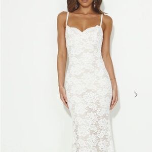 Hello Molly Sweet Lace Maxi Dress White Large